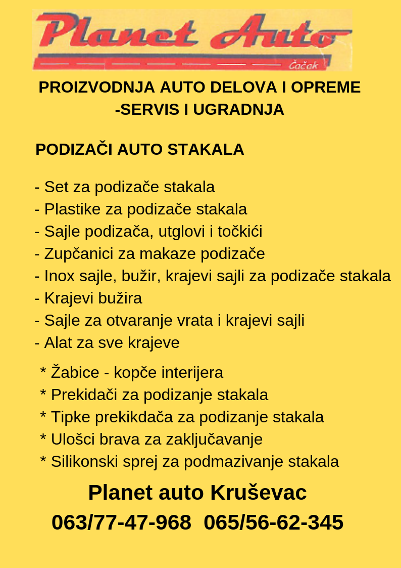 Planet Auto - Servis za popravku podizača stakala i dodatne mehaničarske usluge