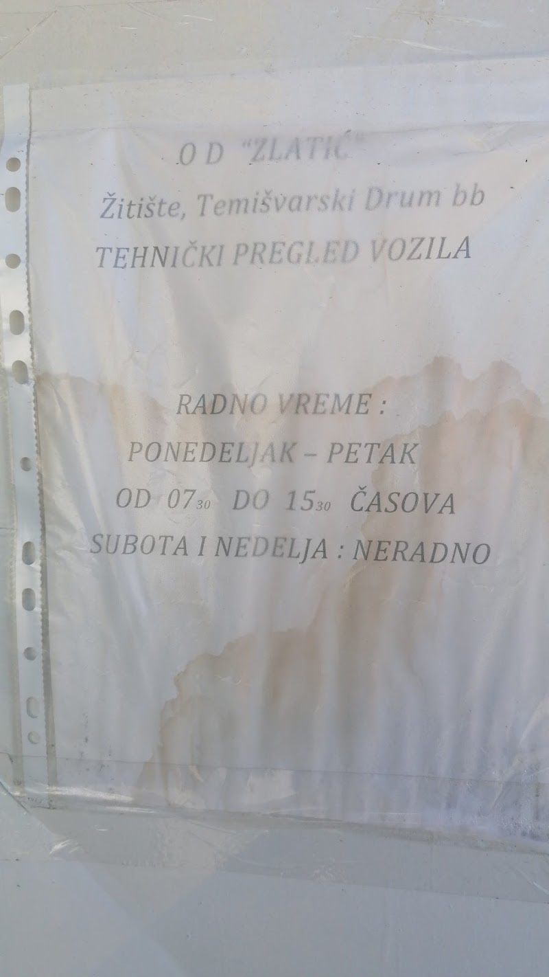 Zlatić tehnički pregled vozila